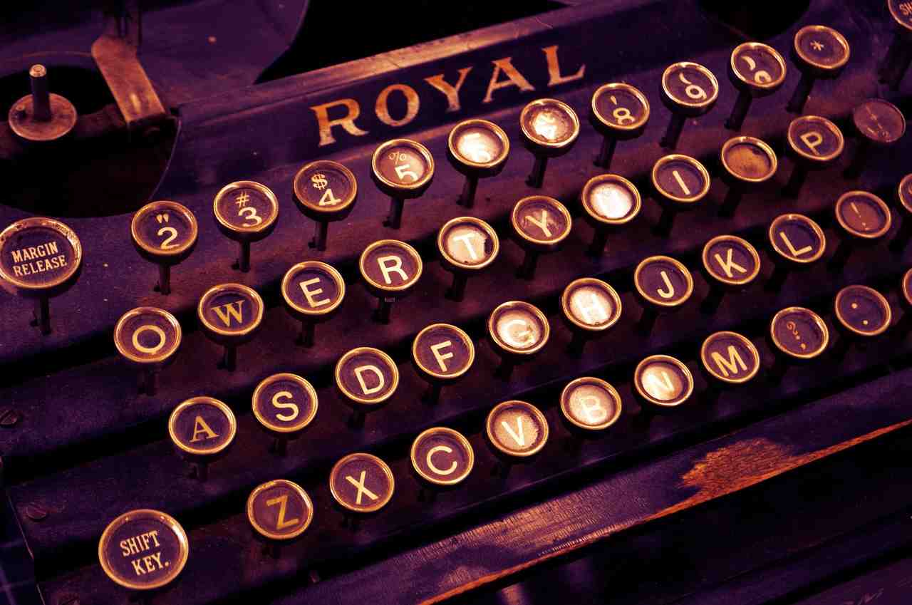 machine à écrire, vintage, écrire